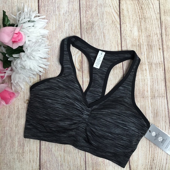 Ideology Black Low Impact Racerback Sports Bra Size Medium - Picture 2 of 6